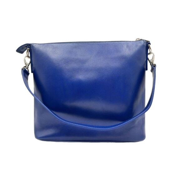 Hirofu | Royal Blue Smooth Leather Two-Way Convertible Tote & Shoulder Bag, VGUC - Picture 2 of 10